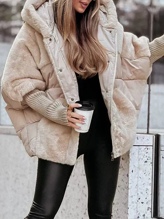 Carla™ - Manteau fourrure à capuche pour l'hiver