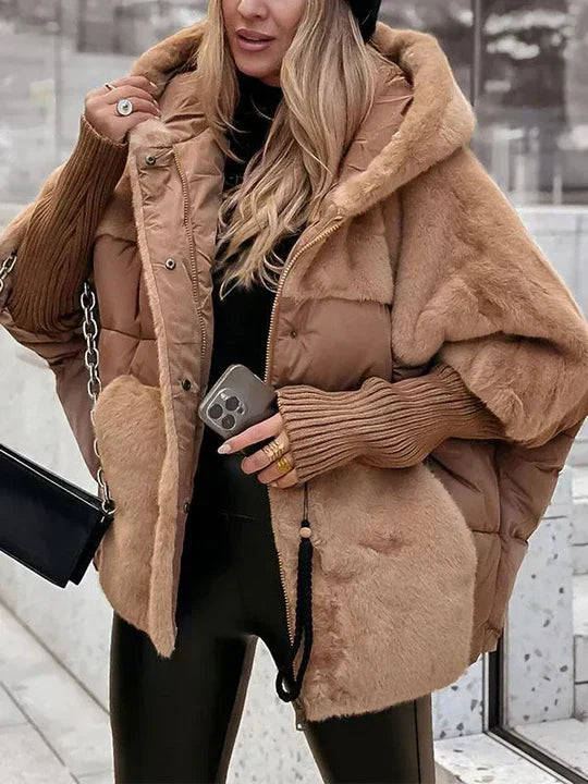 Carla™ - Manteau fourrure à capuche pour l'hiver