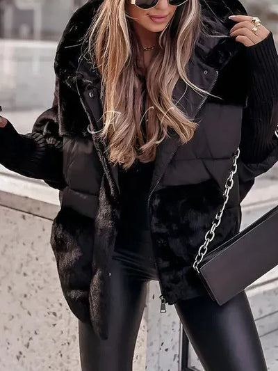 Carla™ - Manteau fourrure à capuche pour l'hiver