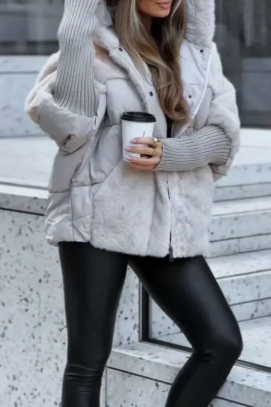 Carla™ - Manteau fourrure à capuche pour l'hiver
