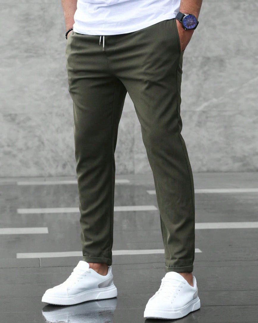 Léo | Pantalon Homme Slim Décontracté Élastique avec Cordon de Serrage