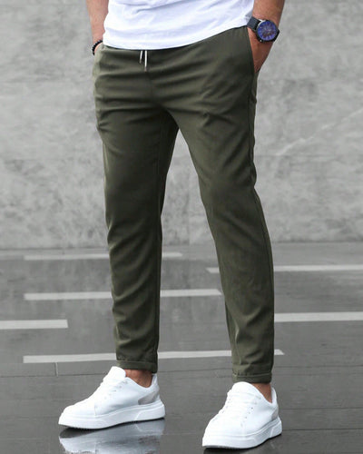 Léo | Pantalon Homme Slim Décontracté Élastique avec Cordon de Serrage
