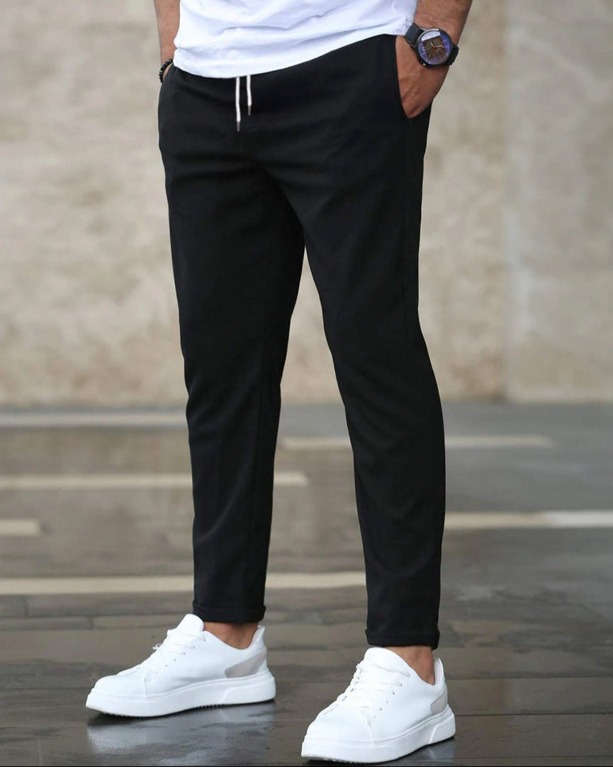 Léo | Pantalon Homme Slim Décontracté Élastique avec Cordon de Serrage