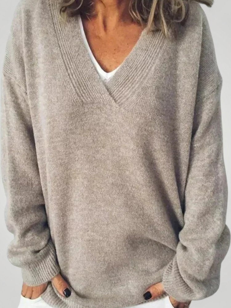 Adèle | Pull en Cachemire Col V Élégant - Aurélie Paris