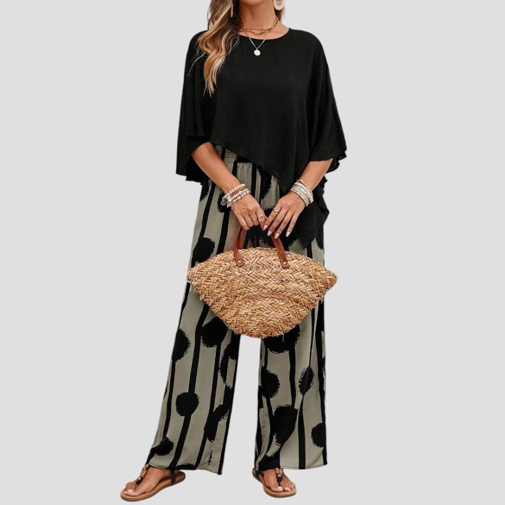 Anaïs | Ensemble femme élégant à imprimé artistique - Aurélie Paris