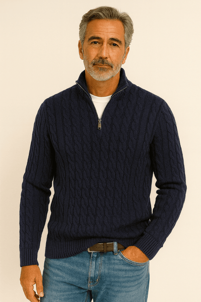 Antony | Pull torsadé demi - zip - Aurélie Paris