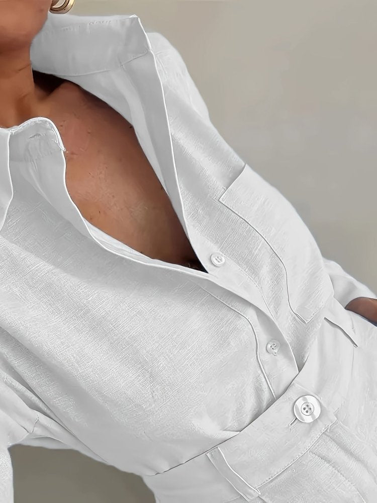 Camille | Ensemble élégant avec chemise et short taille haute - Aurélie Paris