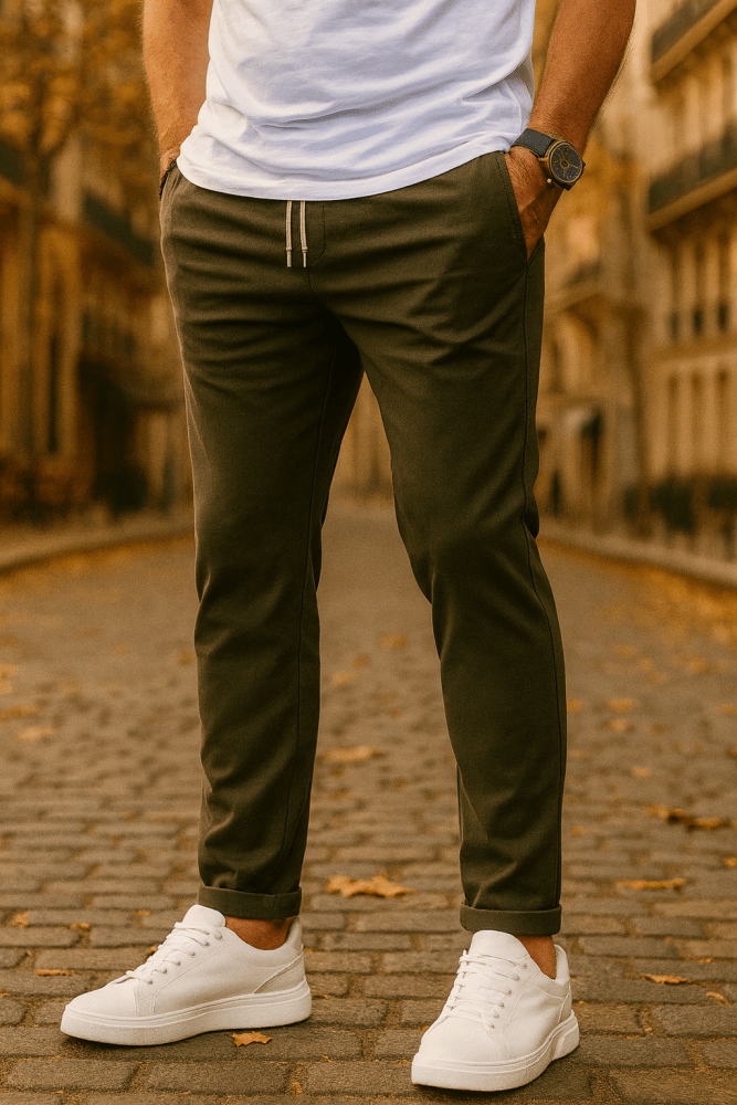 Léo | Pantalon Slim Décontracté Élastique avec Cordon de Serrage - Aurélie Paris