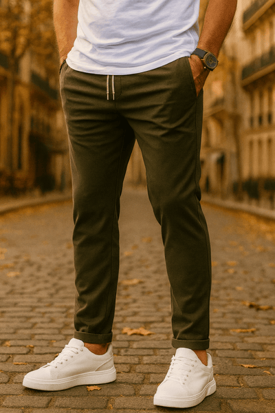 Léo | Pantalon Slim Décontracté Élastique avec Cordon de Serrage - Aurélie Paris